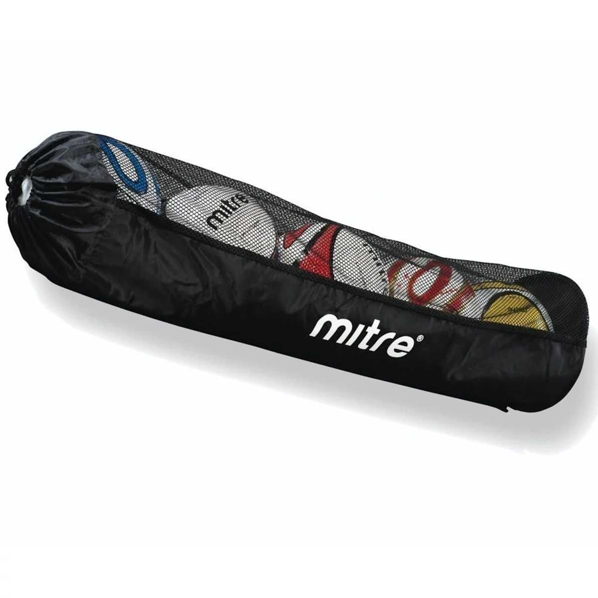 5 x Mitre Impel One Footballs, a Tubular Ball Carrying Bag and a Whistle