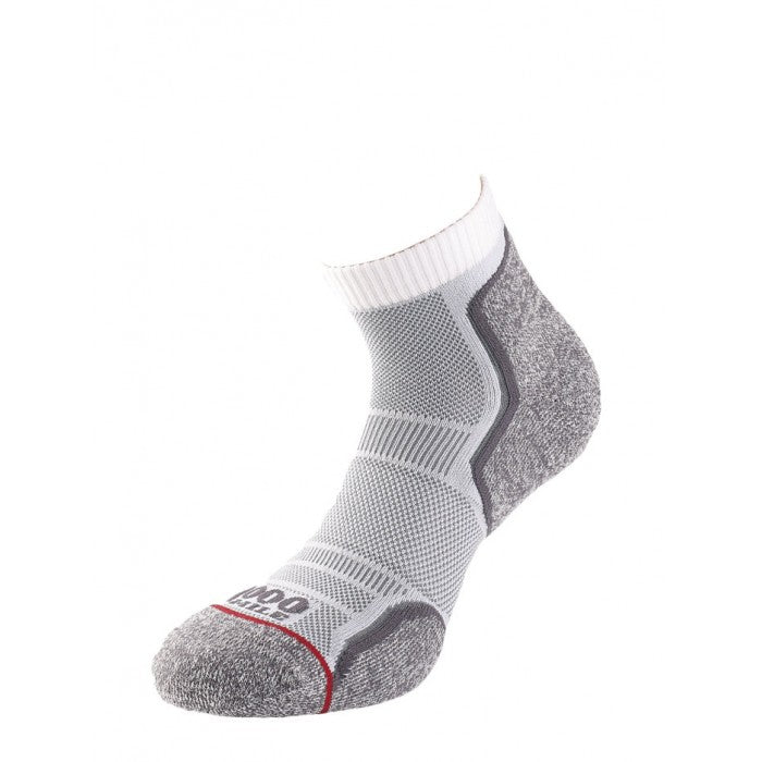 1000 MILE LADIES RUN ANKLET SOCK-TWIN PACK WHITE/GREY 2261W