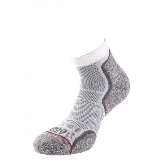 1000 MILE LADIES RUN ANKLET SOCK-TWIN PACK WHITE/GREY 2261W