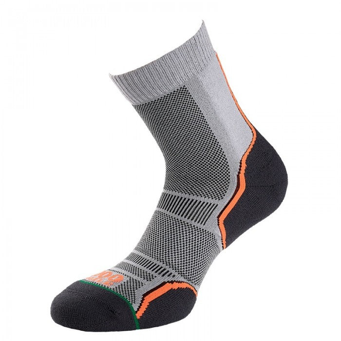 1000 MILE MENS TRAIL SOCK-TWIN PACK GREY/ORANGE 2265G
