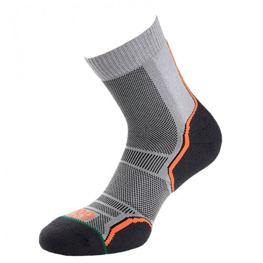1000 MILE MENS TRAIL SOCK-TWIN PACK GREY/ORANGE 2265G