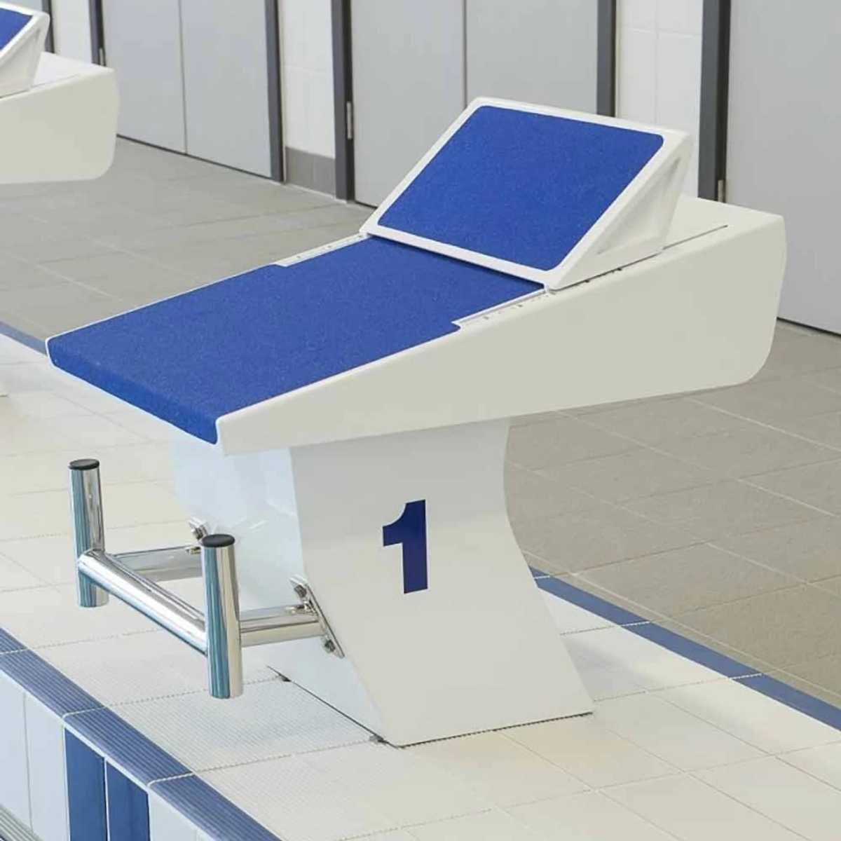 Olympic Standard Adjustable Footrest Starting Block - Front Fixed Backstroke Bar