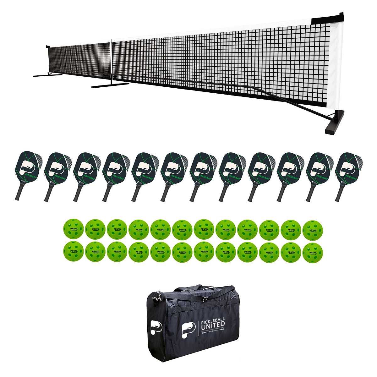 Pickleball United 12 Primary Paddle and Net Education Pack Indoor
