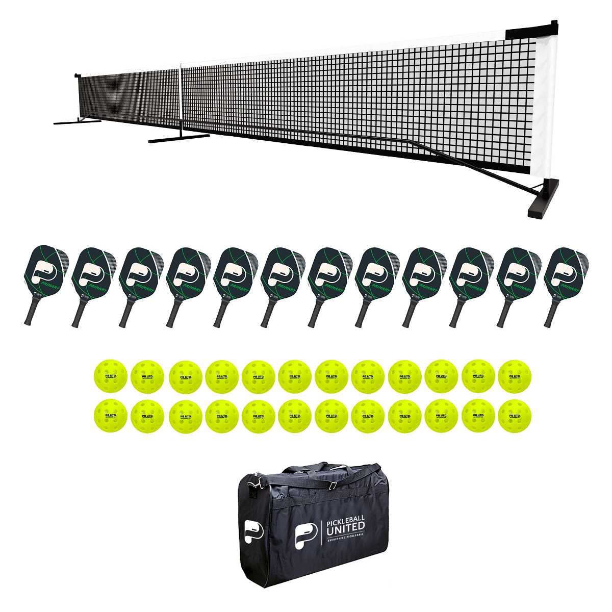 Pickleball United 12 Primary Paddle and Net Education Pack Outdoor