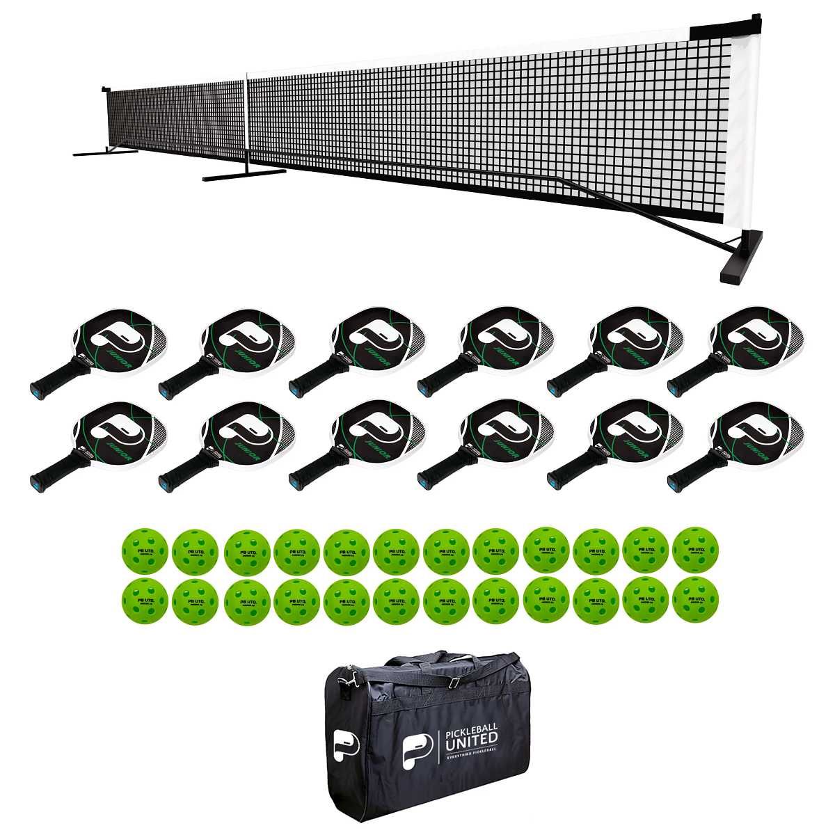 Pickleball United 12 Junior Paddle and Net Education Pack Indoor