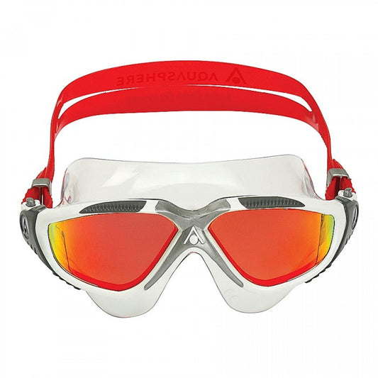 AQUASPHERE VISTA A GOGGLES WHITE/SILVER/LENS MIRROR RED