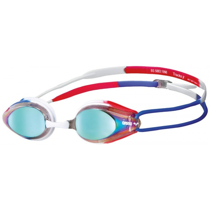 ARENA SWIM GOGGLES TRACKS MIRROR JUNIOR -GOLD-BLUE-RED