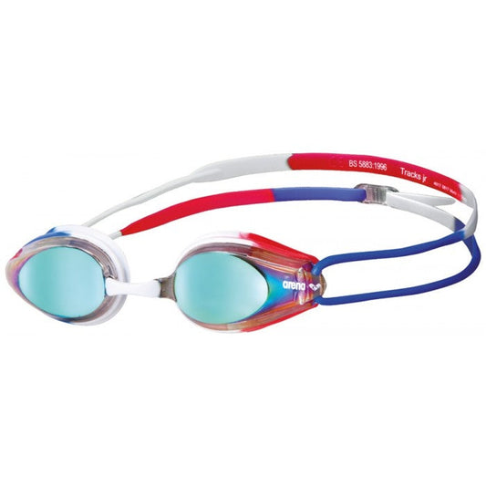 ARENA SWIM GOGGLES TRACKS MIRROR JUNIOR -GOLD-BLUE-RED