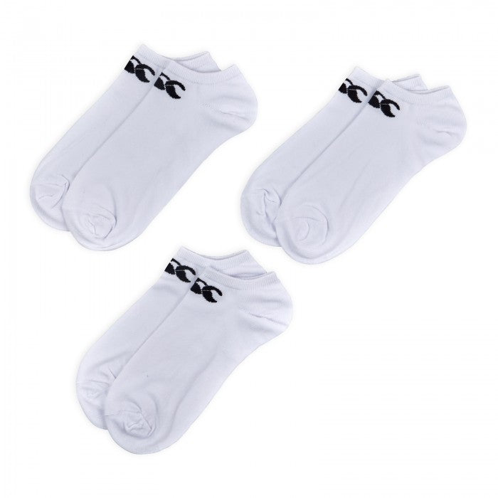 CANTERBURY 3PK TRAINER LINER SOCK WHITE/BLACK