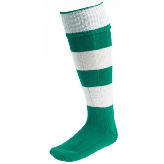 EURO SOCKS EMERALD/WHITE HOOPS