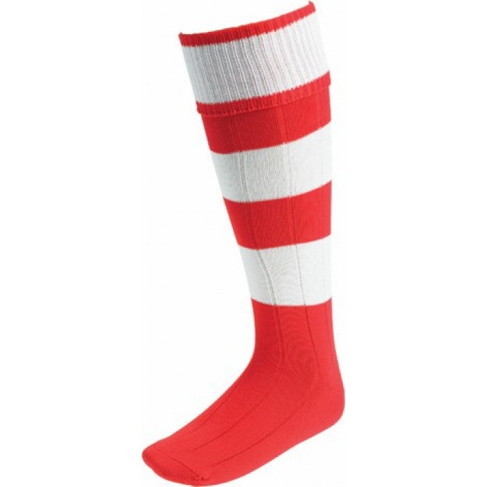 EURO SOCKS SCARLET/WHITE HOOPS