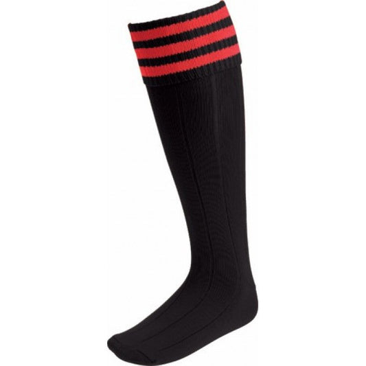 EURO SOCKS BLACK/3 SCARLET