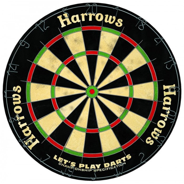 HARROWS DARTBOARD LETS PLAY GAME SET