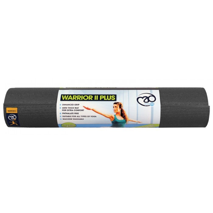 FITNESS MAD WARRIOR II YOGA MAT 6MM - GRAPHITE