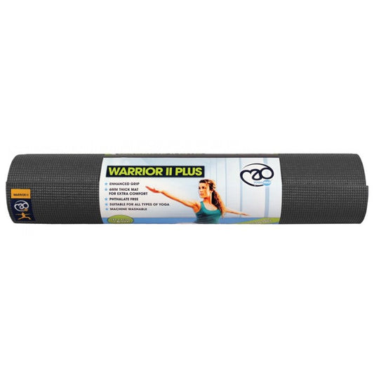 FITNESS MAD WARRIOR II YOGA MAT 6MM - GRAPHITE