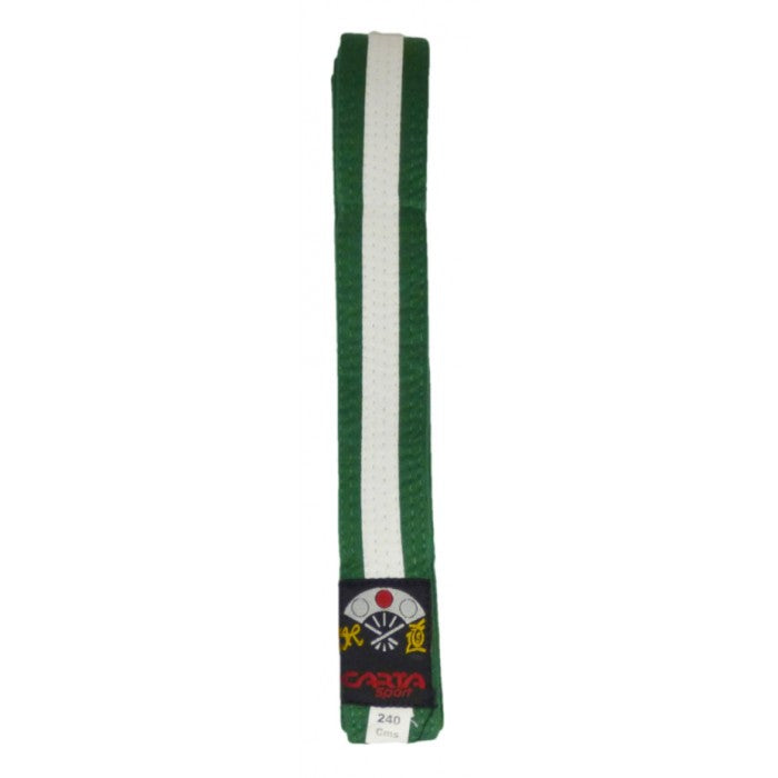 ZZ KARATE BELT(2 COLOUR) JUNIOR - GREEN/WHITE