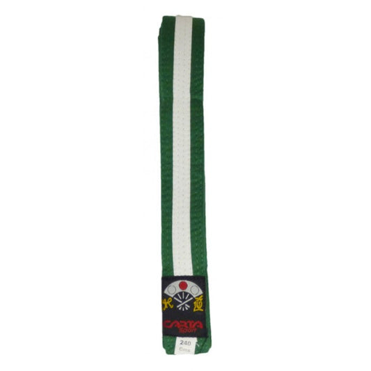 ZZ KARATE BELT(2 COLOUR) JUNIOR - GREEN/WHITE