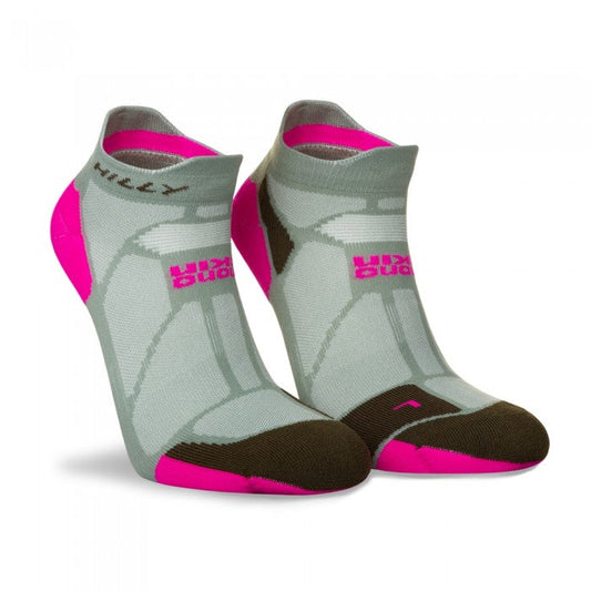 HILLY MARATHON FRESH SOCKLET SOCK MINIMUM- SAGE/FLUO PINK
