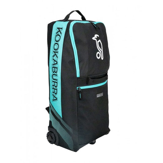 2025 KOOKABURRA CRICKET BAG WD6000 WHEELIE DUFFLE BLACK/TEAL