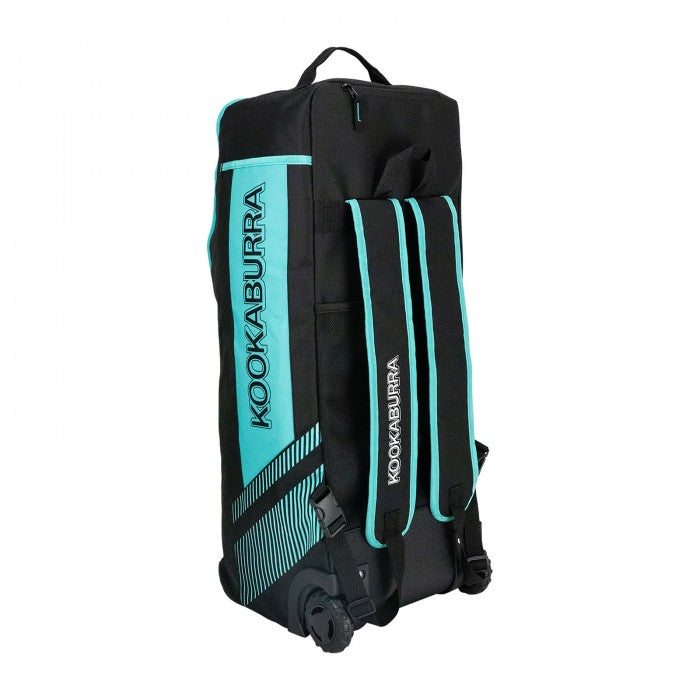 2025 KOOKABURRA CRICKET BAG WD6000 WHEELIE DUFFLE BLACK/TEAL
