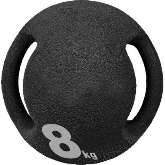 MEDICINE BALL INCLUDING HANDLES - 8KG (BLACK)