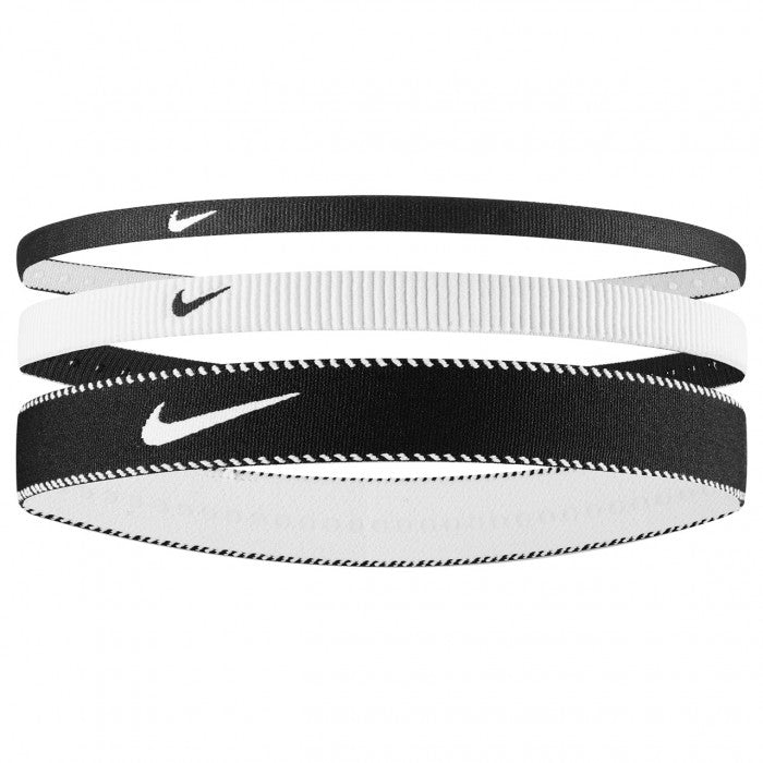 NIKE HAIRBAND FLEX CLASSIC MIXED WIDTH 3PK BLACK/WHITE