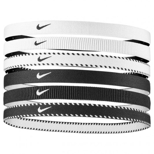 NIKE HAIRBAND FLEX CLASSIC 6PK WHITE/BLACK