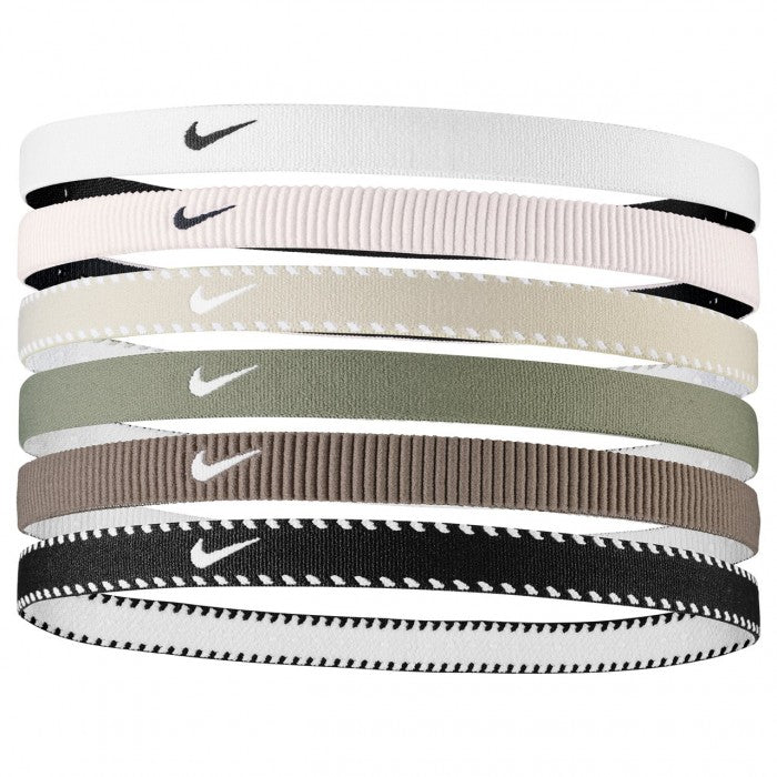 NIKE HAIRBAND FLEX CLASSIC 6PK WHITE/ARMY