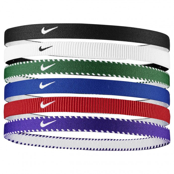 NIKE HAIRBAND FLEX CLASSIC 6PK ROYAL/RED