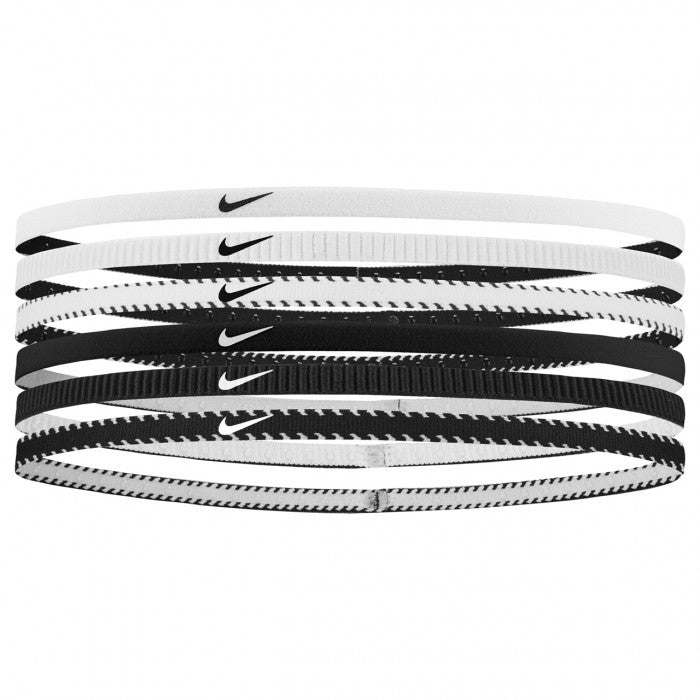 NIKE HAIRBAND FLEX CLASSIC SLIM 6PK WHITE/BLACK