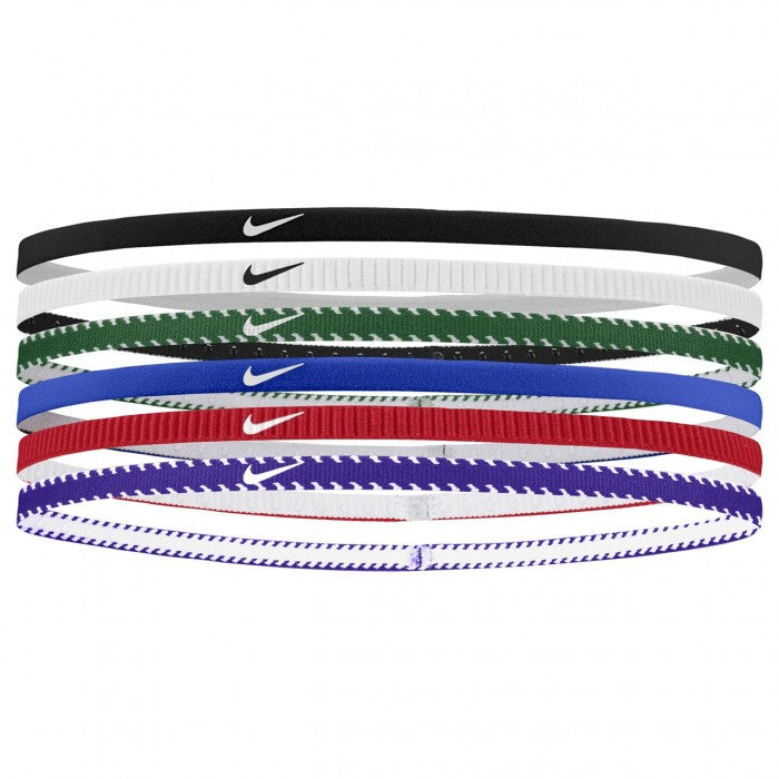 NIKE HAIRBAND FLEX CLASSIC SLIM 6PK ROYAL/RED