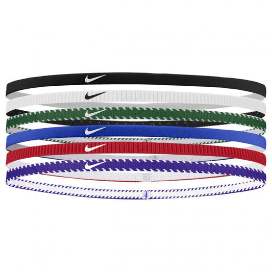 NIKE HAIRBAND FLEX CLASSIC SLIM 6PK ROYAL/RED