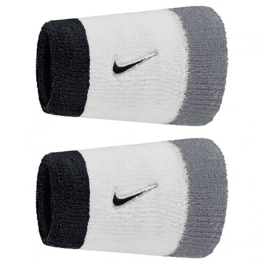NIKE WRISTBAND CLASSIC DOUBLEWIDE SWOOSH WHITE/GREY/BLACK
