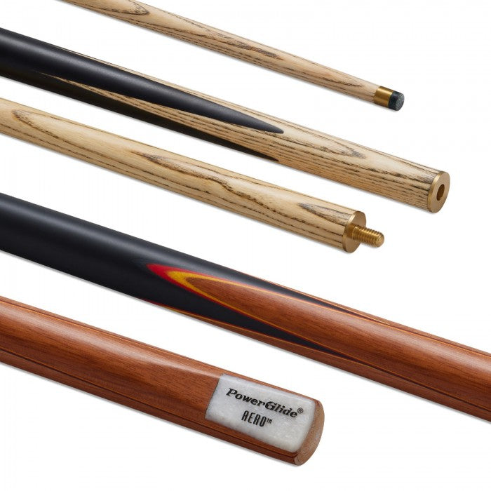 POWERGLIDE SNOOKER CUE AERO 2 PIECE 10MM + CASE & 2 X CHALK