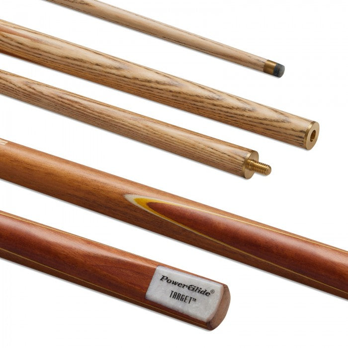 POWERGLIDE SNOOKER CUE TARGET 2 PIECE 10MM + CASE & 2X CHALK