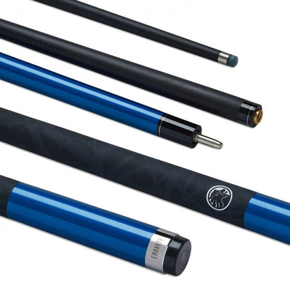POWERGLIDE CARBON POOL CUE EMANATE BLUE 2 PIECE 10MM
