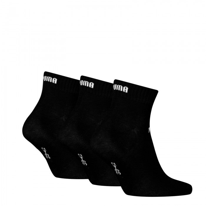 PUMA QUARTER 3 PAIR PACK SOCKS BLACK