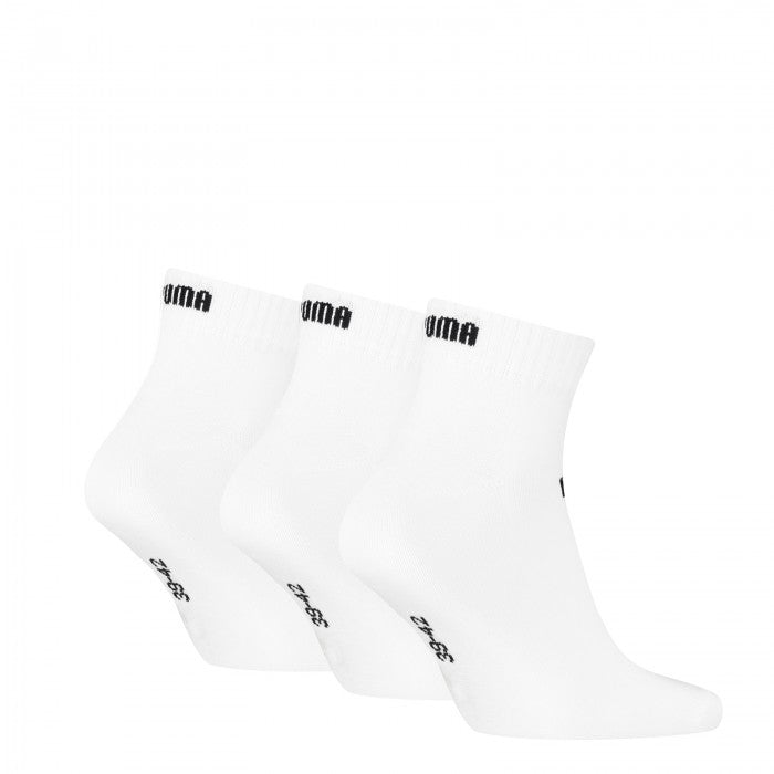PUMA QUARTER 3 PAIR PACK SOCKS WHITE