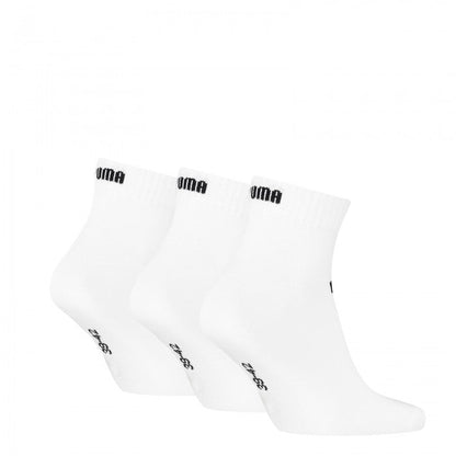 PUMA QUARTER 3 PAIR PACK SOCKS WHITE