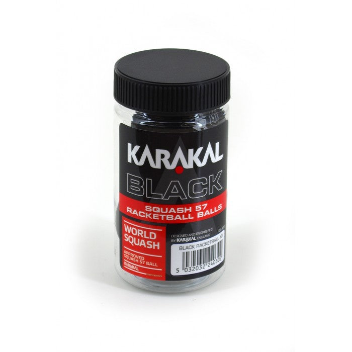 KARAKAL RACKETBALL BALLS BLACK (COMPETITION)TUBE OF 2