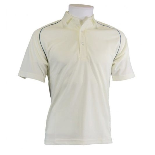 CRICKET SHIRT + GREEN PIPING