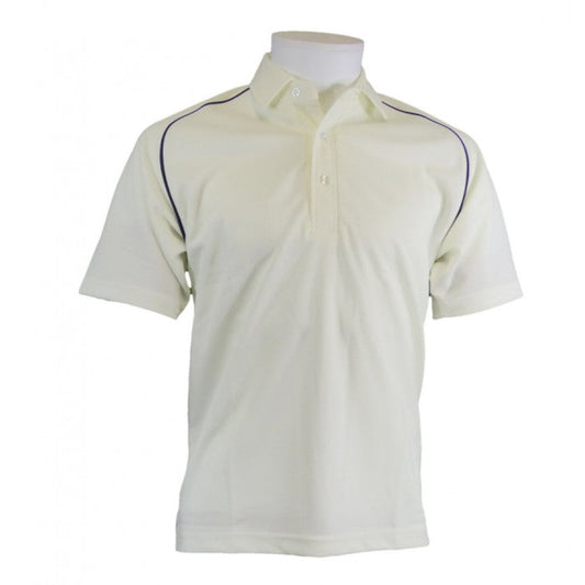 CRICKET SHIRT + NAVY PIPING