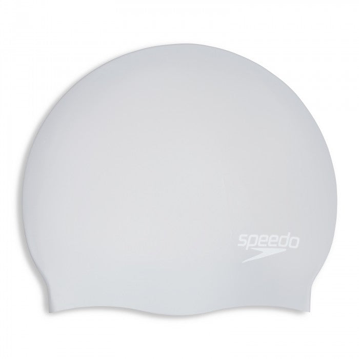 SPEEDO SWIM CAP LONG HAIR ADULTS SILVER/WHITE