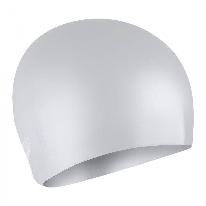 SPEEDO SWIM CAP LONG HAIR ADULTS SILVER/WHITE