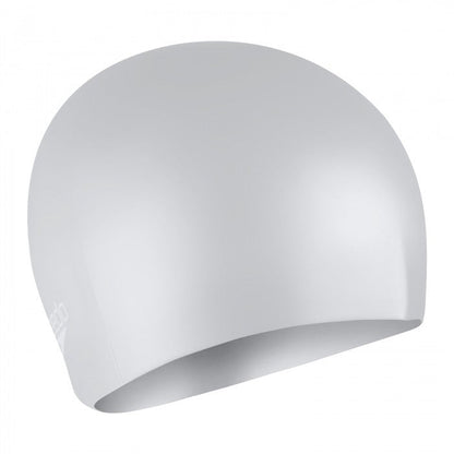 SPEEDO SWIM CAP LONG HAIR ADULTS SILVER/WHITE