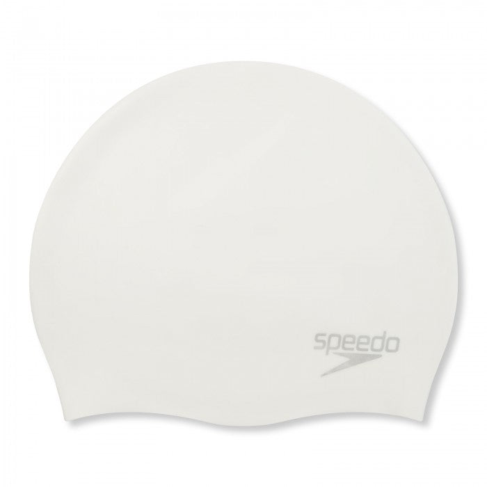 SPEEDO SILICONE CAP ADULTS WHITE/SILVER