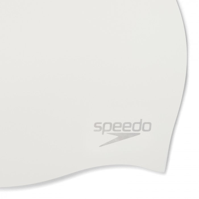 SPEEDO SILICONE CAP ADULTS WHITE/SILVER