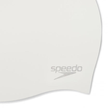 SPEEDO SILICONE CAP ADULTS WHITE/SILVER