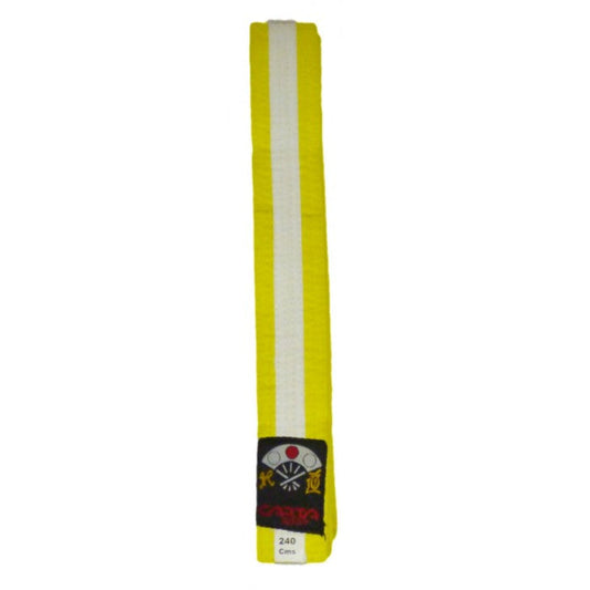 ZZ KARATE BELT(2 COLOUR) JUNIOR - YELLOW/WHITE