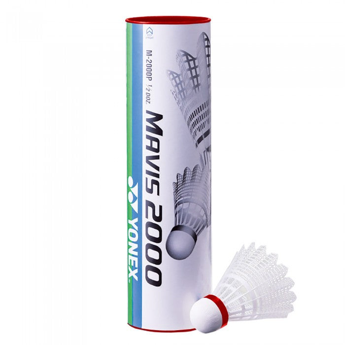 YONEX MAVIS 2000 WHITE SHUTTLES - FAST (RED) (TUBE OF 6)
